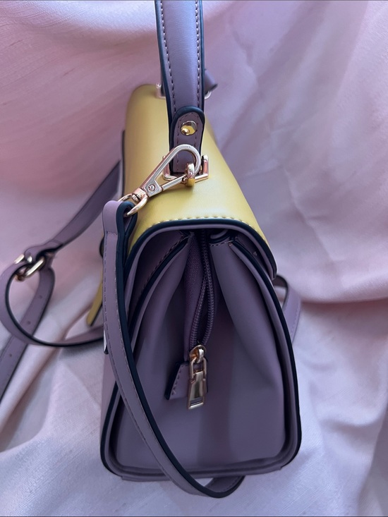 Italian Leather Top Handle Crossbody in Mink Genuine Leather made in Italy Top-Handle Satchel in Olive, Cream & Mauve